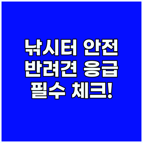 반려견 낚시터 안전 관리 체크리스트와 응급 상황 대응법