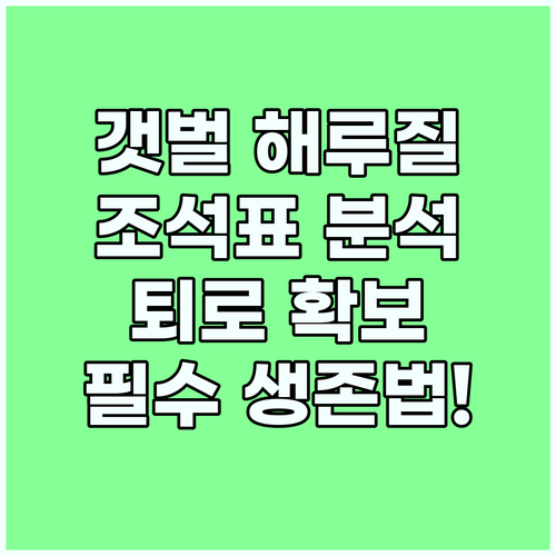 갯벌 해루질 필수 데이터 조석표로 분석하는 퇴로 확보 요령