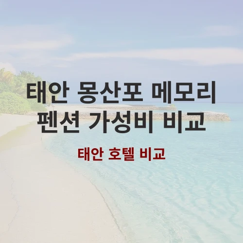 2026 태안 아이와 갯벌 체험 여행, 가성비 끝판왕 몽산포 메모리 펜션 추천