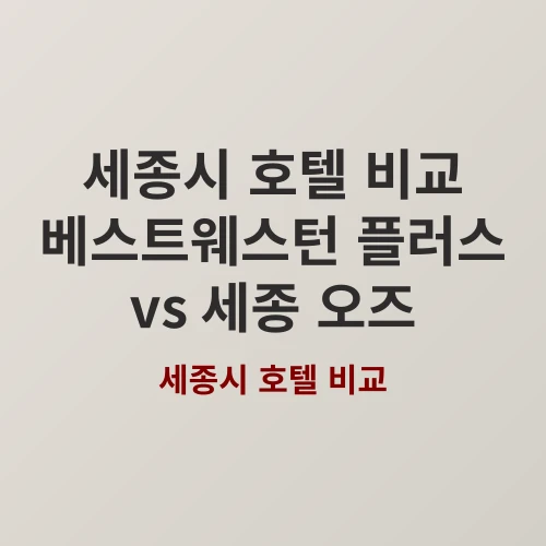 세종시 여행 전 반드시 확인해야 할 숙소 체크리스트