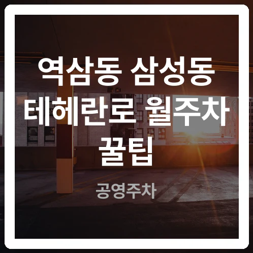 테헤란로 출퇴근길 직장인 추천 월 7만 원 공영주차장