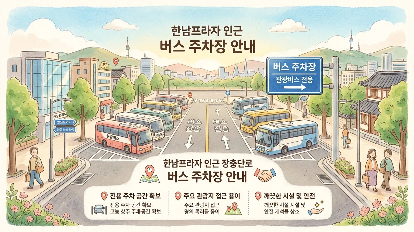 장충단로 한남광장 관광버스전용 주차장 현장 위치
