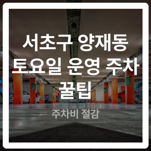 서초구 양재동 토요일 운영 여부 포함 공영주차장 목록