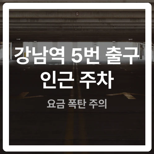 강남역 5번 출구 인근 공영주차장 4시간 이상 대면 폭탄 요금 터집니다