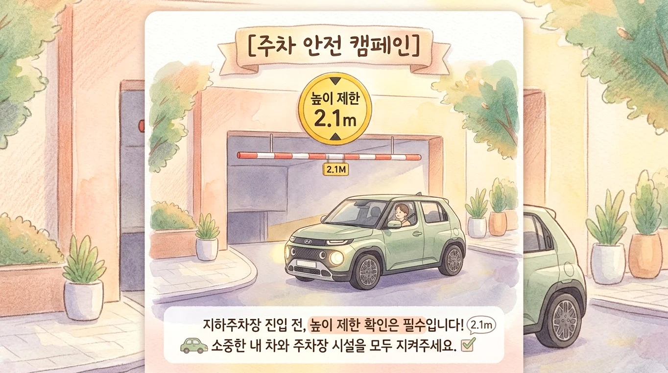 한남동 공영주차장 높이 제한 및 지상 진입로