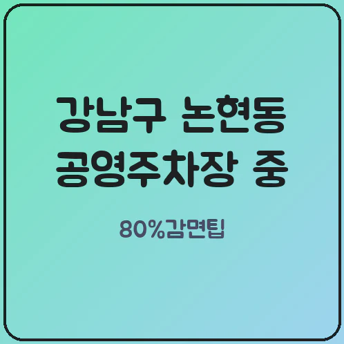 강남구 논현동 공영주차장 중 진입 편의 최고! 장애인 구획 5면 이상 필수 체크